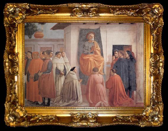 framed  Fra Filippo Lippi Masaccio,St Peter Enthroned with Kneeling Carmelites and Others, ta009-2